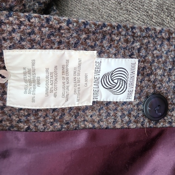 London Fog Virgin Wool Jacket Brown/Blue Size 10 M - Picture 11 of 11